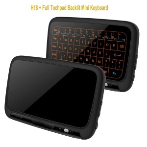 2.4Ghz H18+ Backlit Mini Wireless Keyboard,Full Screen No alphabet Mouse Touchpad Combo,Rechargeable Remote Control for PC,Android Tv Box,HTPC.IPTV,PS3,Pad, (H18+)