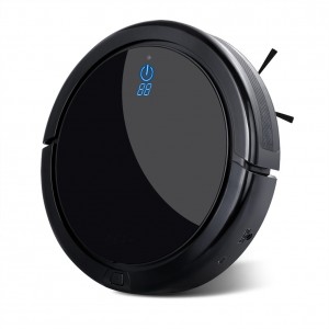 Robotic Vacuum Cleaner High Suction Drop-Sensing Technology Smart Scheduling Automatic Floor Cleaning Robot Self Charging for Pet Hair, Dust, Hard Floor, Thin Carpet, Black