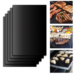 5pcs/Set Reusable BBQ Grill Mat Pad Sheet Hot Plate Portable Easy Clean Nonstick Bakeware Cooking Tool BBQ Accessories