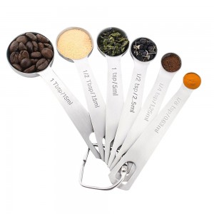 18/8 Stainless Steel Measuring Spoons, Set of 6 for Measuring Dry and Liquid Ingredients