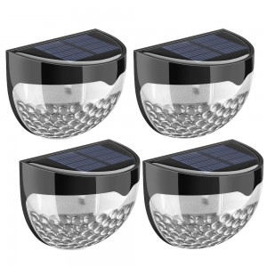 (4 Pack) Solar Lights, 6 LED Solar Powered Security Lights,Waterproof Outdoor Solar Powered Wireless Sensor Fence Light for Garden, Patio, Fence, Yard, Pathway, Hall, Driveway, Garage, Stairway, Gate, Wall (Built-in rechargeable Ni-MH battery)