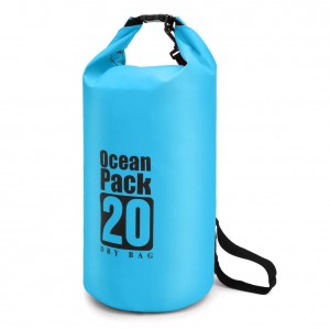 Waterproof Dry Bag 20L, Dry Sack with Detachable and Adjustable Shoulder Strap, Perfect for Boating/ Kayaking/ Fishing/ Beach/ Swimming/ Camping/ Floating/ Rafting/Canoeing /Snowboarding