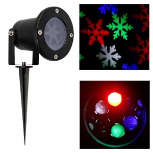 Laser Christmas Lights - Outdoor Landscape Lights Show Snowflakes with Color of White, Red, Green and Blue IP65 Waterproof LED Lights