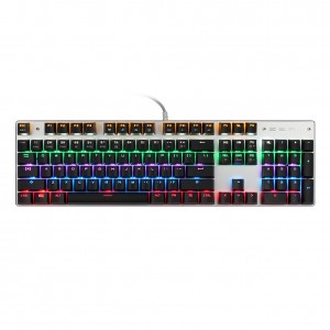 Mechanical Keyboard with Blue Switches, RGB Backlit 104-Key Gaming Keyboard with Preset and Customizable Lighting Effects for PC & Mac Gamers