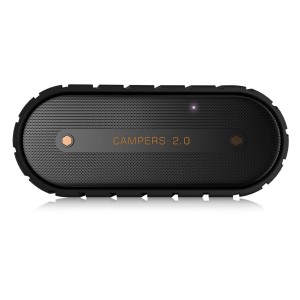 Campers 2.0 Bluetooth Wireless Waterproof Speaker with Microphone, 6W output (Black)