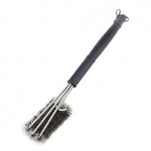 a Must Have 18" Best BBQ Grill Brush 3 in 1, Durable and Effective, Barbecue Grill Brush Bristles are Made of Stainless Steel Woven Wire - a Perfect Gift for All Barbecue Lovers