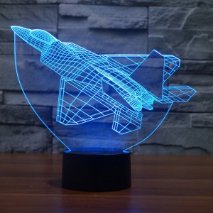 Colorful 3D Combat aircraft USB LED Night Light Touch Switch Nightlight Home Decor Creative Atmosphere Bedroom Acrylic Desk Lamp