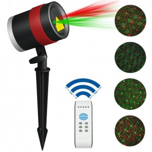 Christmas Laser Light, 8 in 1 Patterns Outdoor Laser Garden Light Projection Moving Laser FDA Approved Star Projector Landscape Lights with Wireless Remote