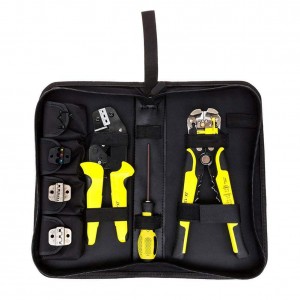 Professional 4 In 1 Wire Crimpers Engineering Ratcheting Terminal Crimping Pliers Bootlace Ferrule Crimper Tool Cord End Terminals With Wire Stripper