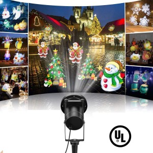  Led Christmas Projector Light Outdoor 2018 Newest Version,Bright Led Holiday Landscape Spotlight with 16 Slides Multicolor Dynamic Lighting Show for Halloween Party 